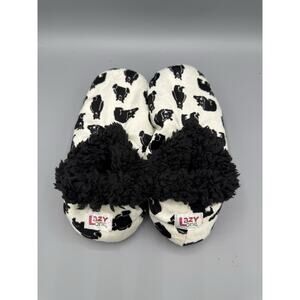 “Lazy One Black Bear Slippers S/M 4-6 Fuzzy Sherpa Lined Indoor Non-Slip”
